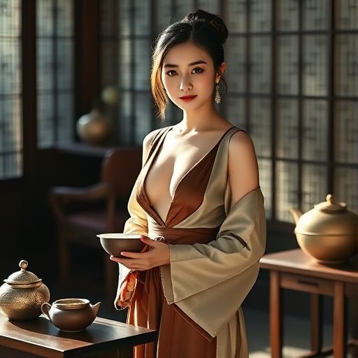 茶艺师携带茶具上门服务的真实场景