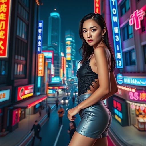 白云区夜景灯火辉煌的街道