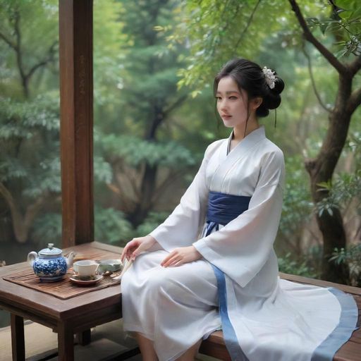 阳光下的茶室座位