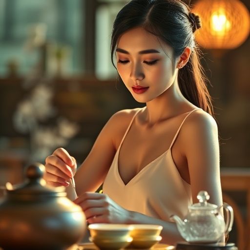 茶艺师优雅泡茶瞬间