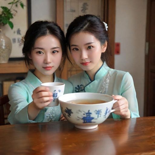 茶杯氤氲热气画面
