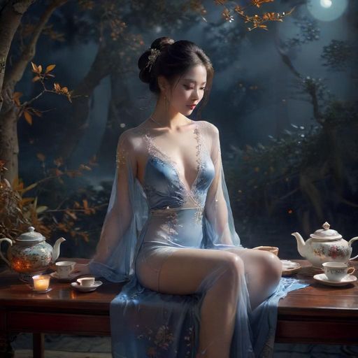 中秋茶会的浪漫氛围