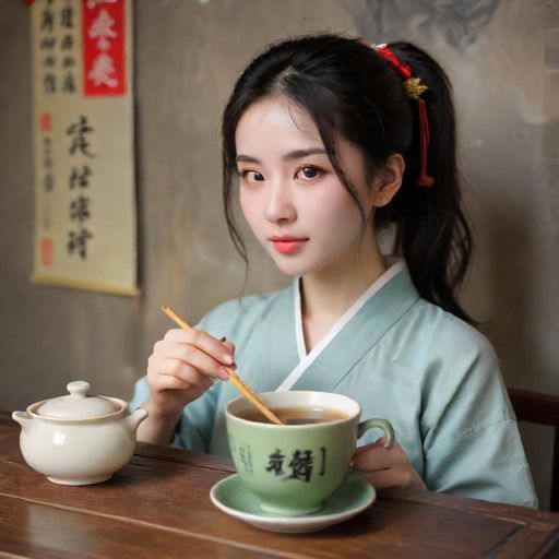 茶艺师优雅的泡茶瞬间