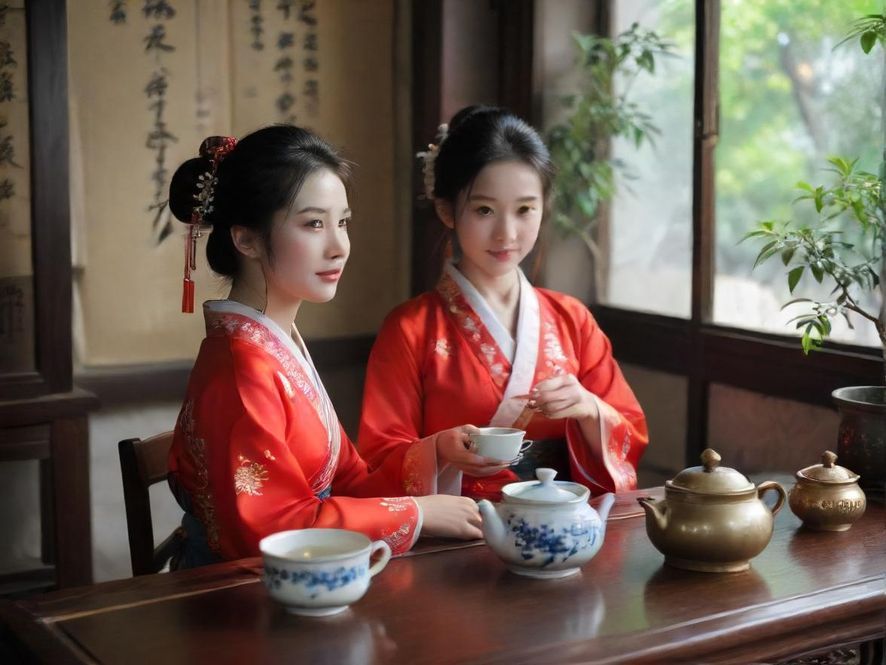 温州私密茶室，复古风格的茶艺表演场景