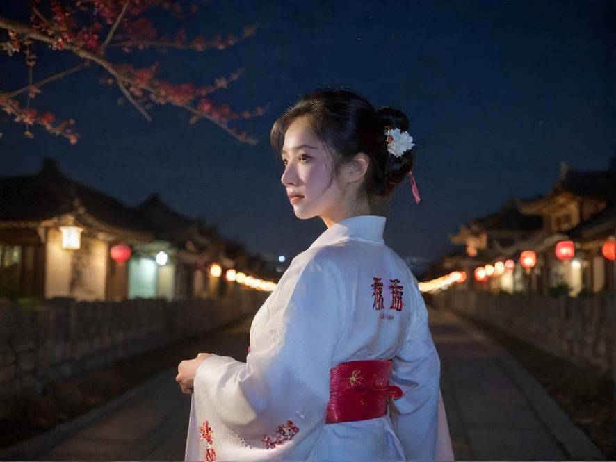 深圳龙华夜晚街景霓虹闪烁