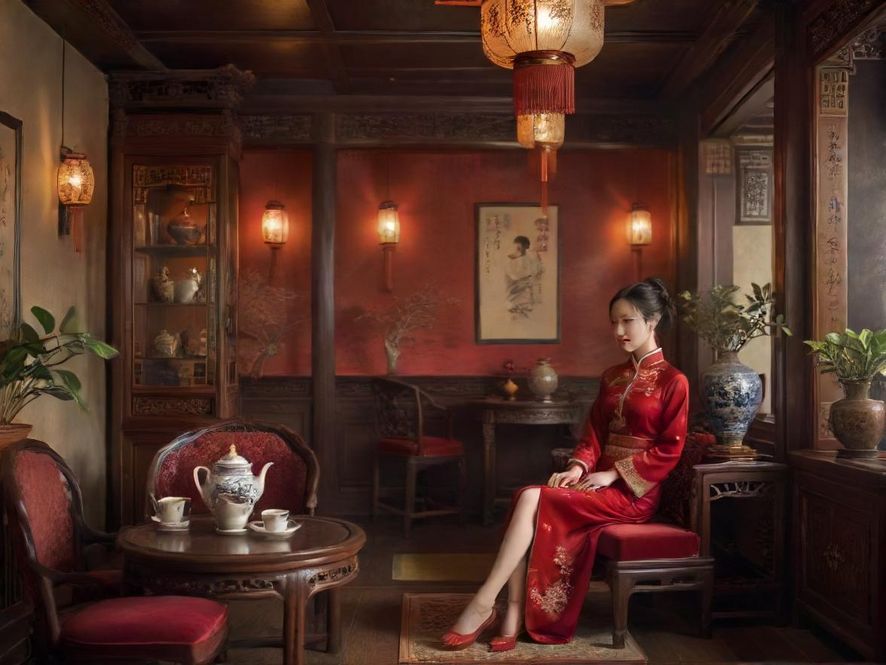 休闲会所茶室氛围图