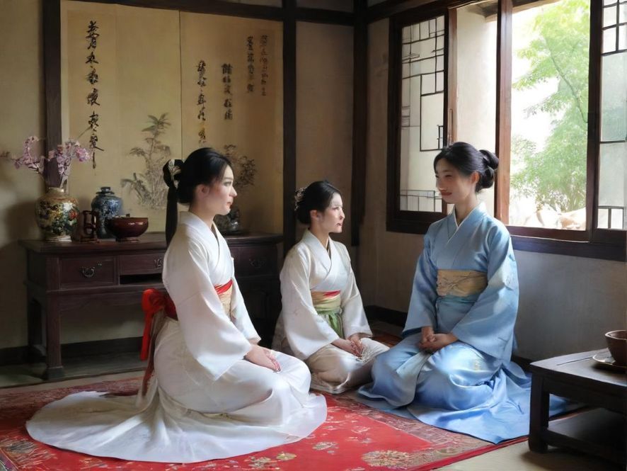 广州一家高端茶室的奢华内景，灯光柔和，装饰典雅，营造出宁静舒适的氛围。