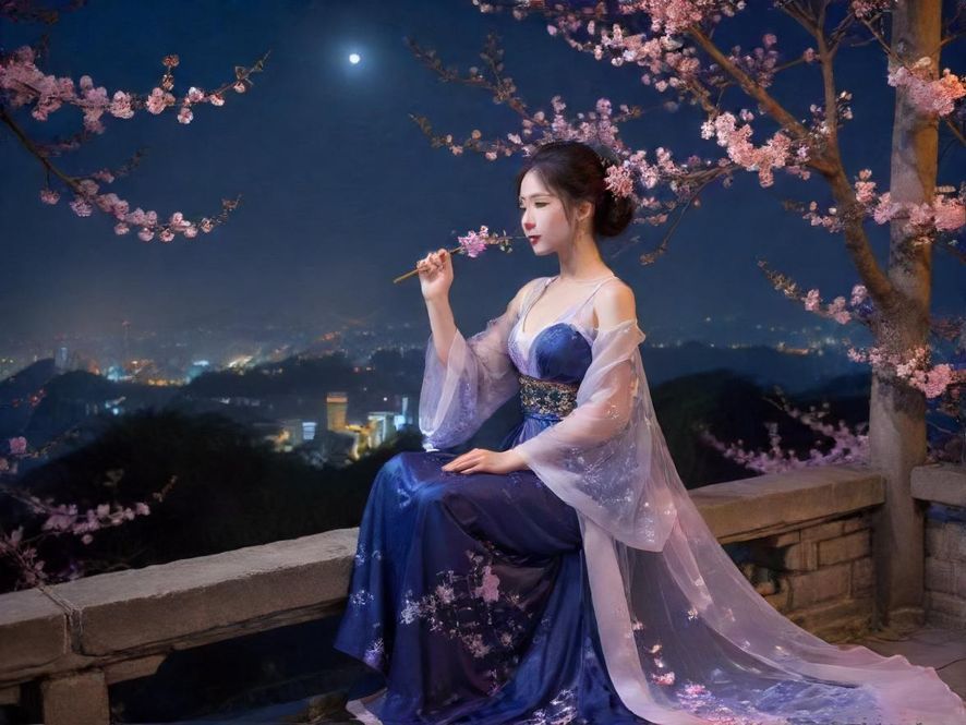 夜幕下佰花园QM入口，灯火辉煌，流光溢彩，等待着探索者