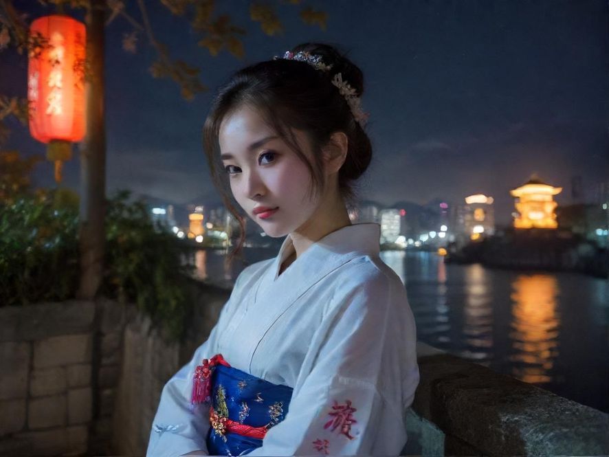 深圳繁华的城市夜景，高楼灯火辉煌