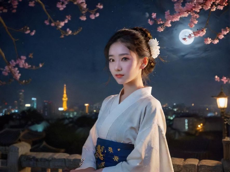 白云夜景