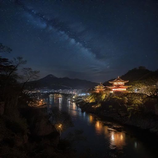 夜色下霓虹闪烁的休闲会所外观
