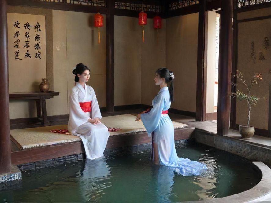 深圳QT场豪华水疗中心一角，灯光梦幻，营造极致放松氛围。