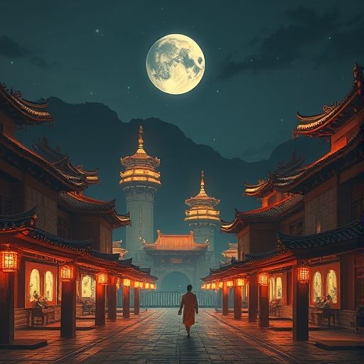 广州夜晚的小巷，灯光昏黄，充满故事感