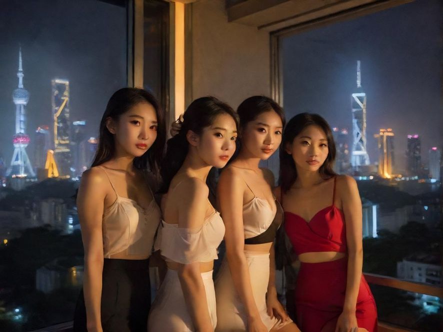 广州夜色里隐约透出光亮的窗户，充满故事感