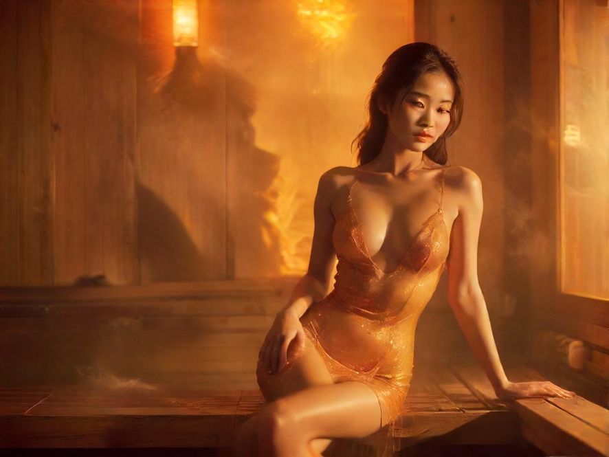 桑拿房蒸汽缭绕