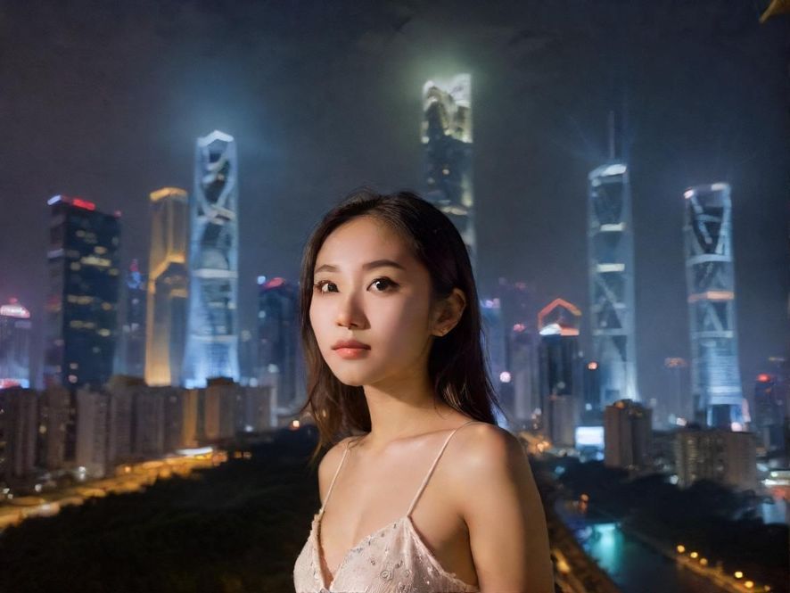 广州qm万花楼夜景城市风光