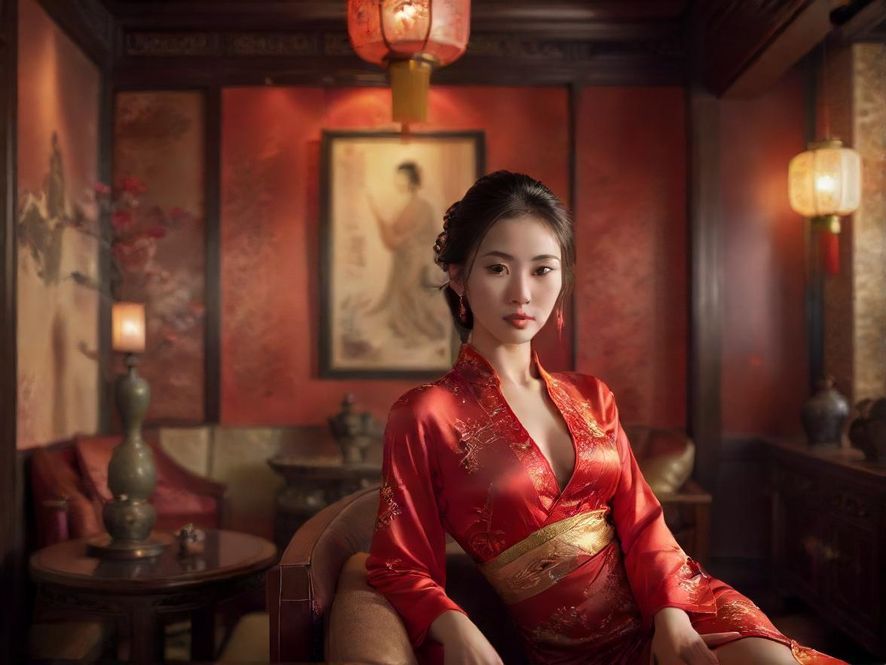 充满东方韵味的休闲会所内景