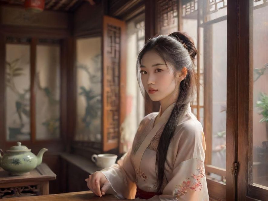 优雅的中式茶室内部