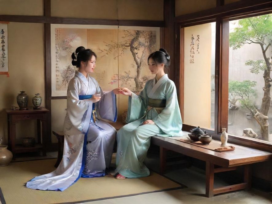 广州私人工作室内部，茶具在柔光下的温馨景象