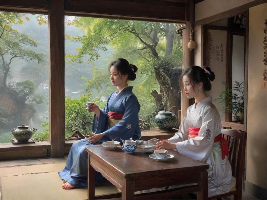 广州私密茶社的复古茶室场景