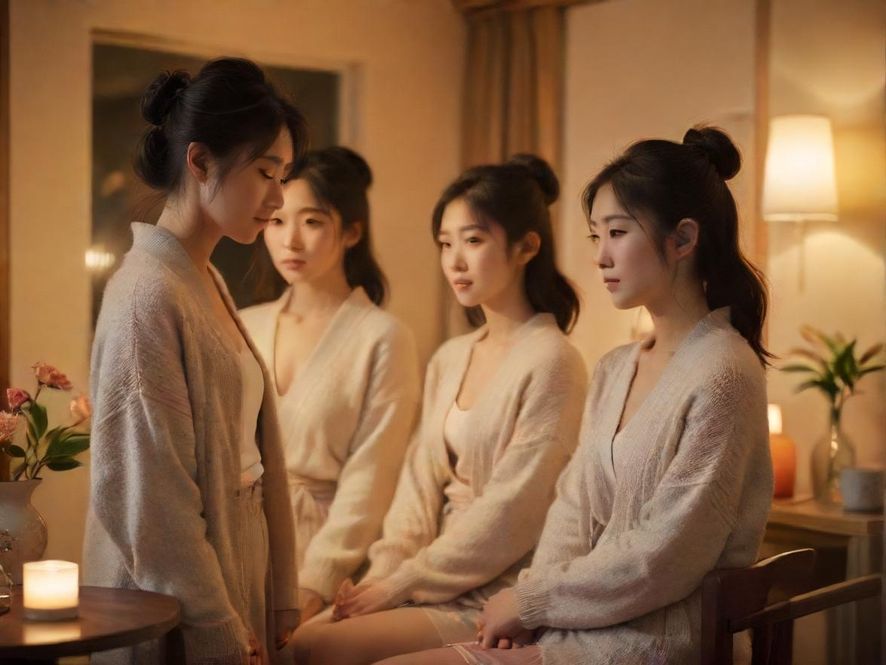 楼凤喝茶私密温馨场景，营造放松氛围