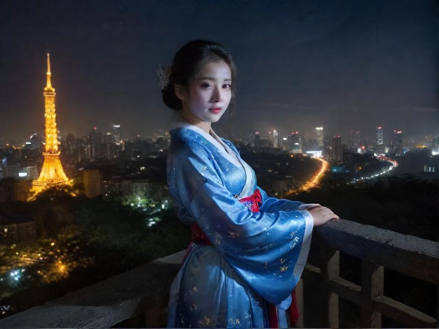 深圳都市夜景下，一处看起来比较私密的建筑入口远景