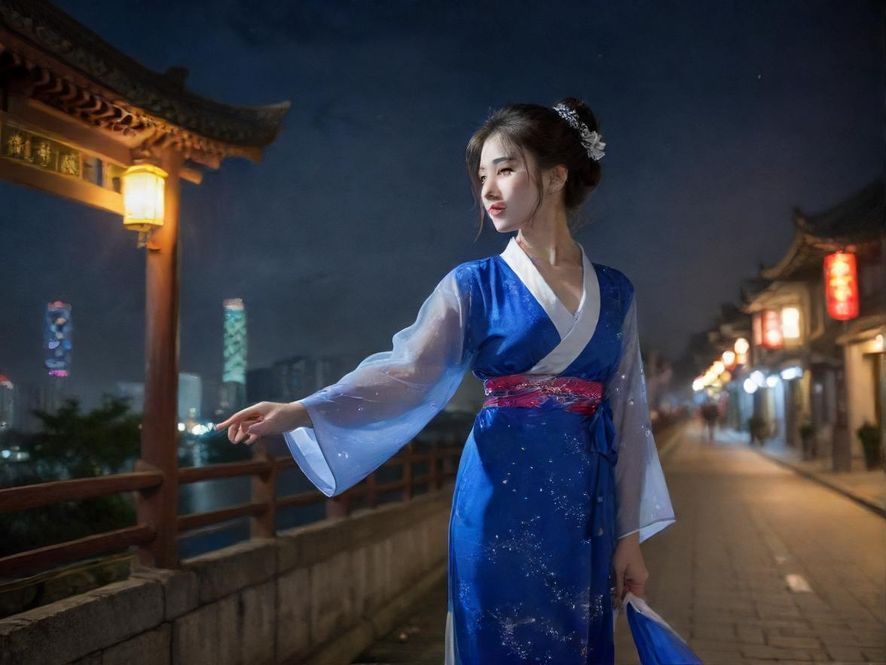 广州夜色下的街头，寻找放松的人们