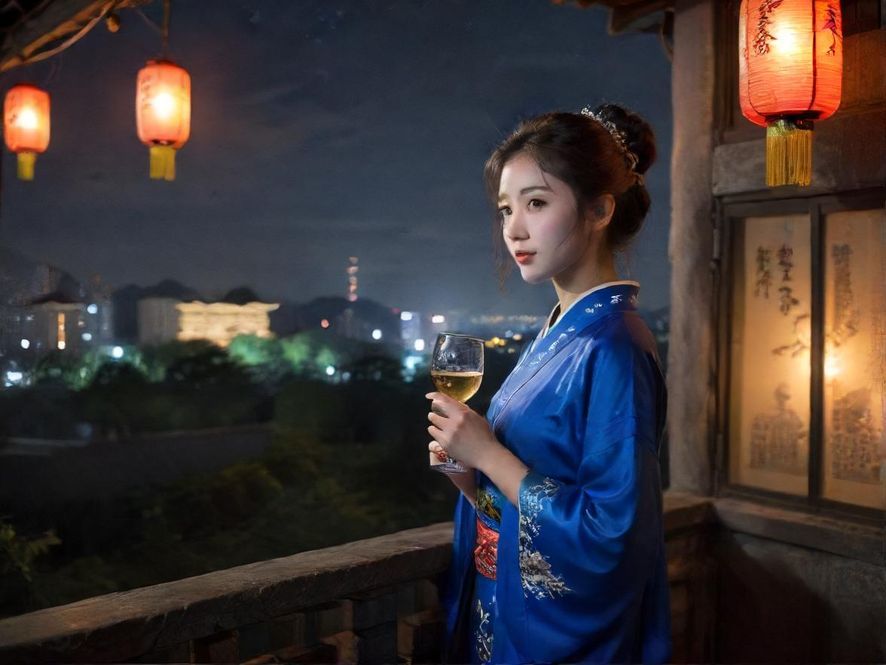 城市夜生活酒吧街夜景图