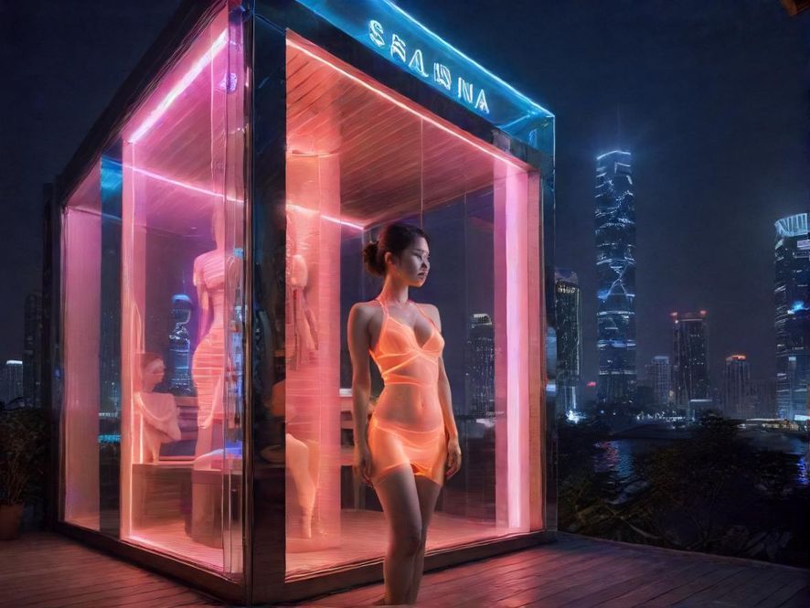 佛山桑拿会所夜景外观展示