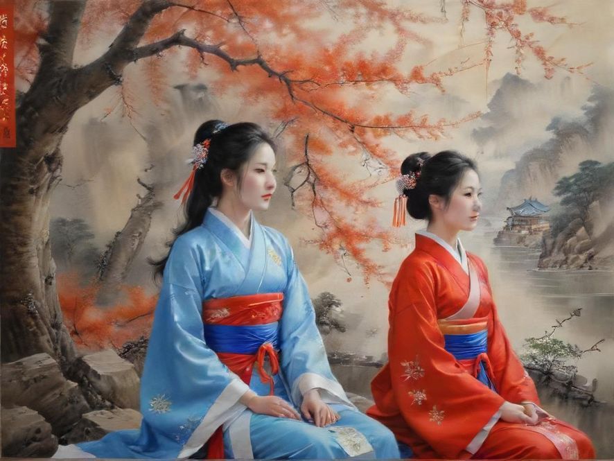 豪华桑拿会所内部环境插画
