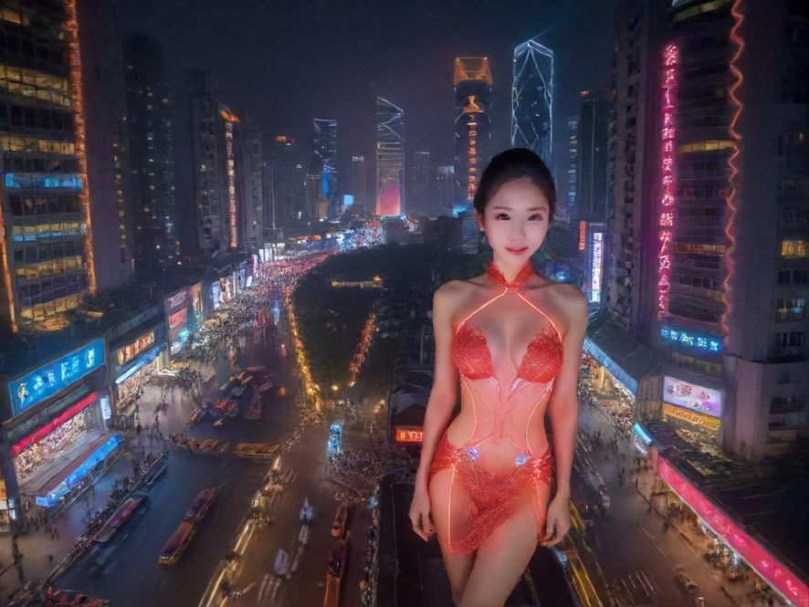 广州百花丛社区夜景灯光