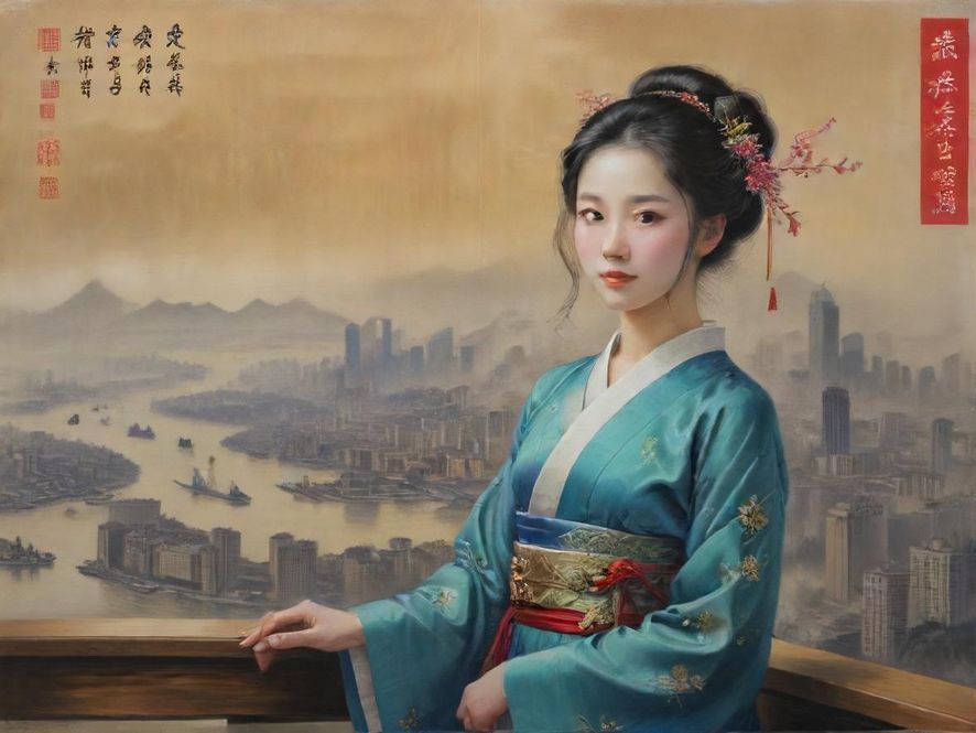 深圳街头，时尚女性与都市的活力完美融合。